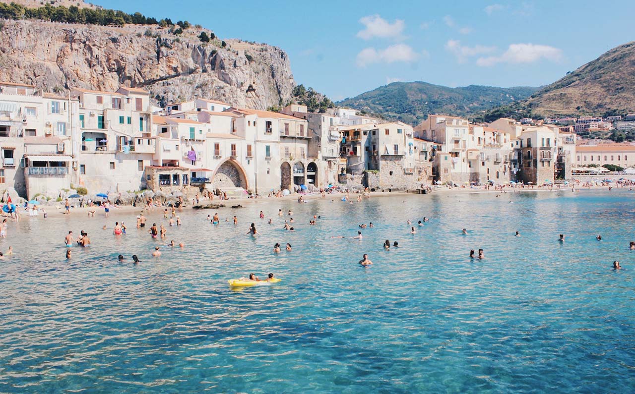 Bathers in Taormina, Sicily